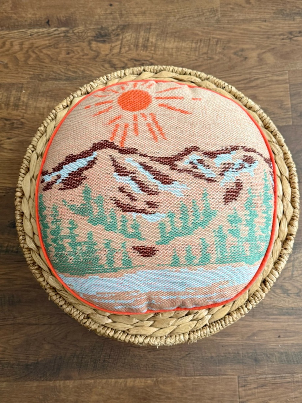 Embroidered Mountain Landscape Throw Pillow - Hearth & Hand™ with Magnolia.